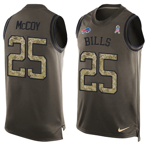 Men's Limited LeSean McCoy Nike Jersey Green - #25 Salute to Service Tank Top NFL Buffalo Bills